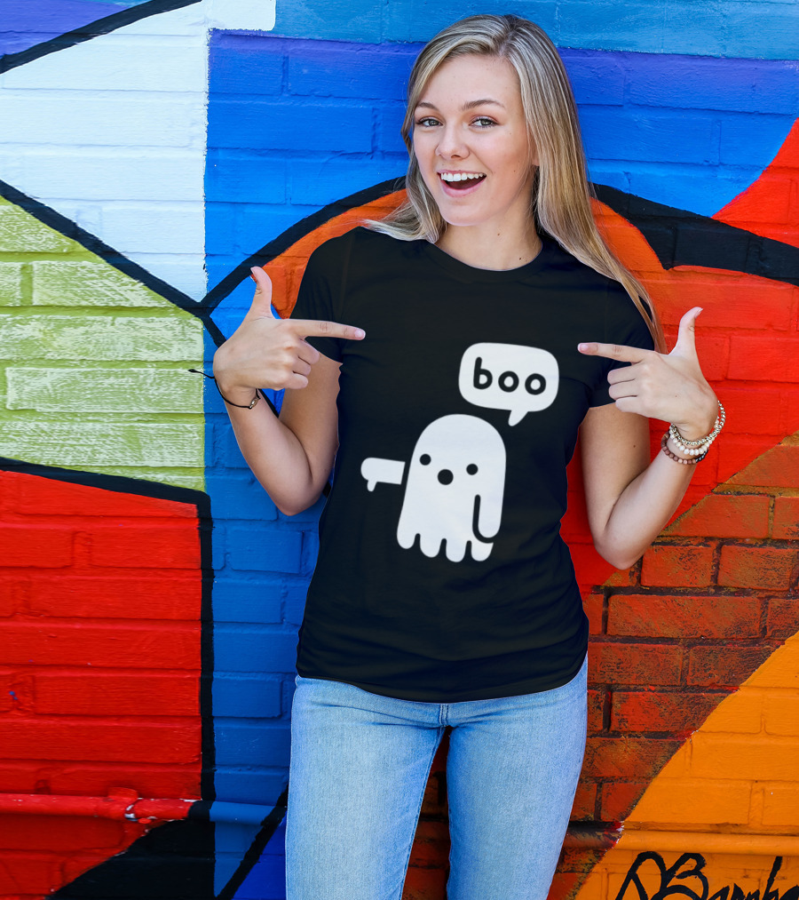Boo Ghost Disapproval Gesture T-Shirt
