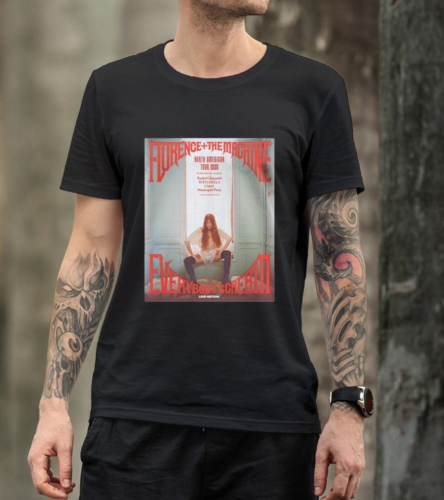 Florence Welch And The Machine North American Tour 2026 Everybody Scream Live Nation Special Guests T-Shirt