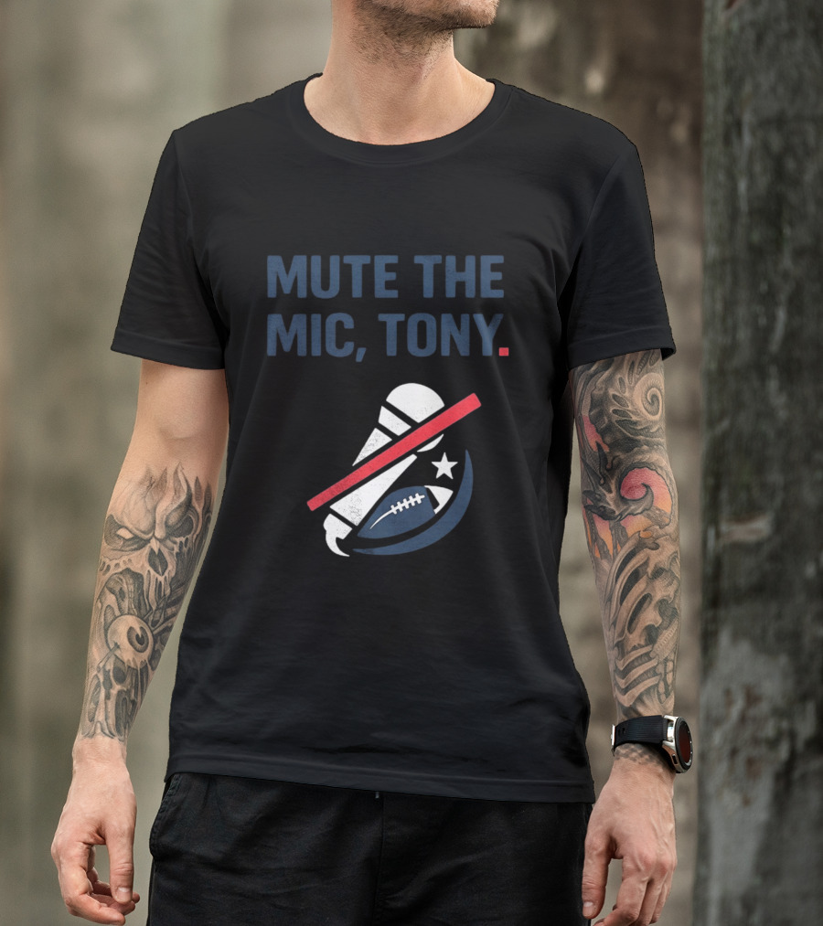 Mute The Mic Tony Microphone Football Star T-Shirt