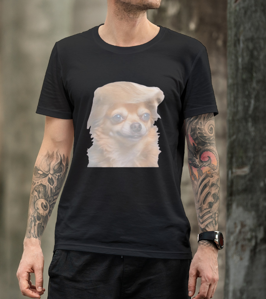 Trump Dog Meme Chihuahua With Hair Wig T-Shirt