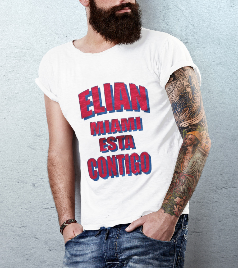 Elian Miami Esta Contigo Red Blue T-Shirt