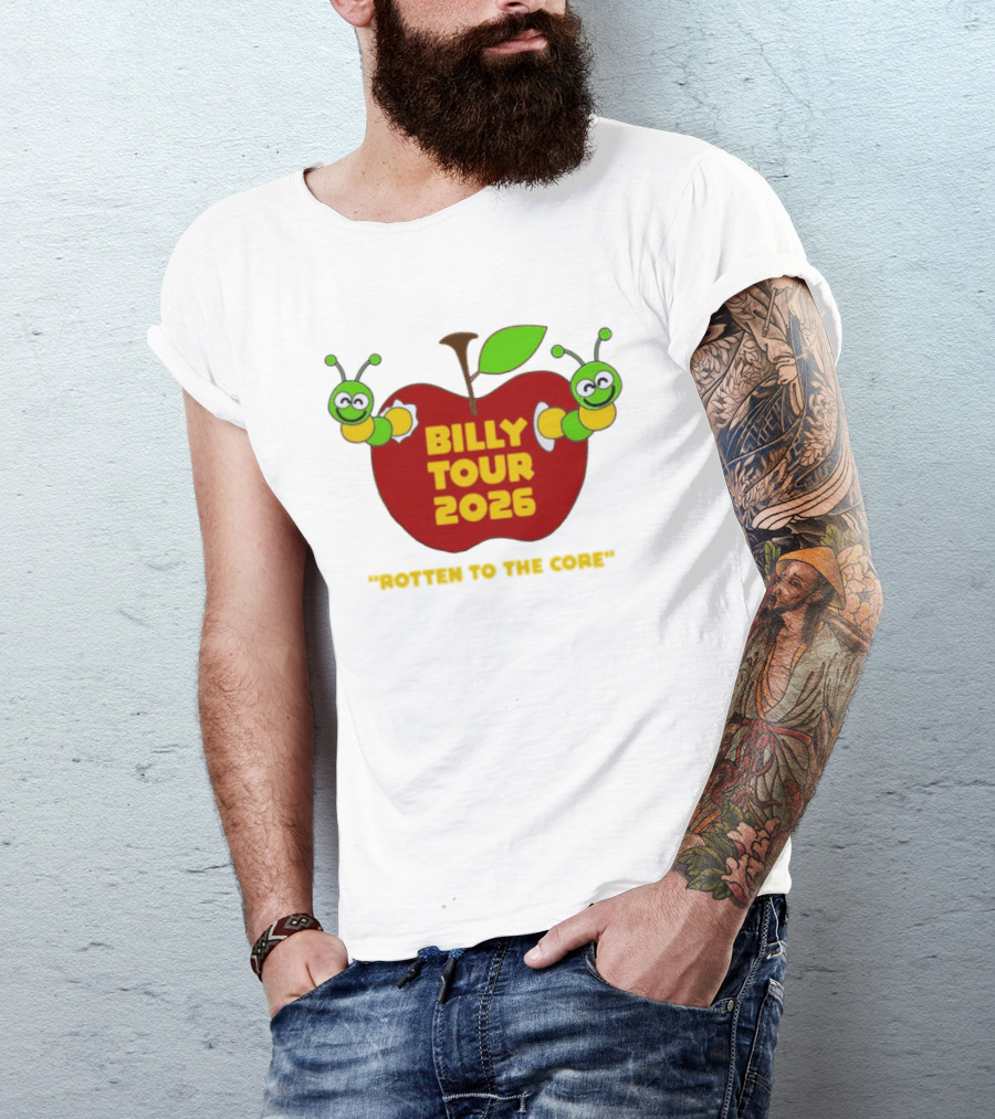 Billy Tour 2026 Rotten To The Core Apple Worms T-Shirt