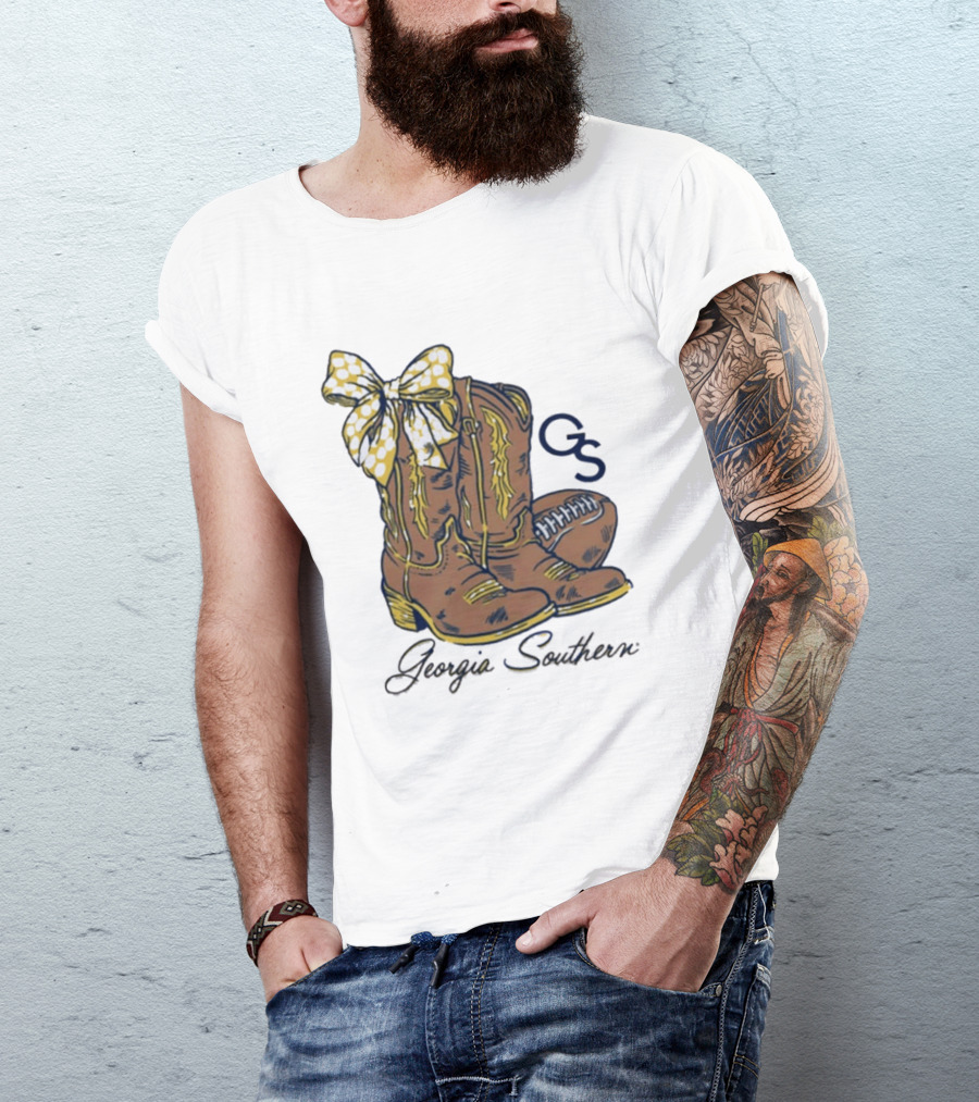 Georgia Southern Bow Boots Football GS T-Shirt