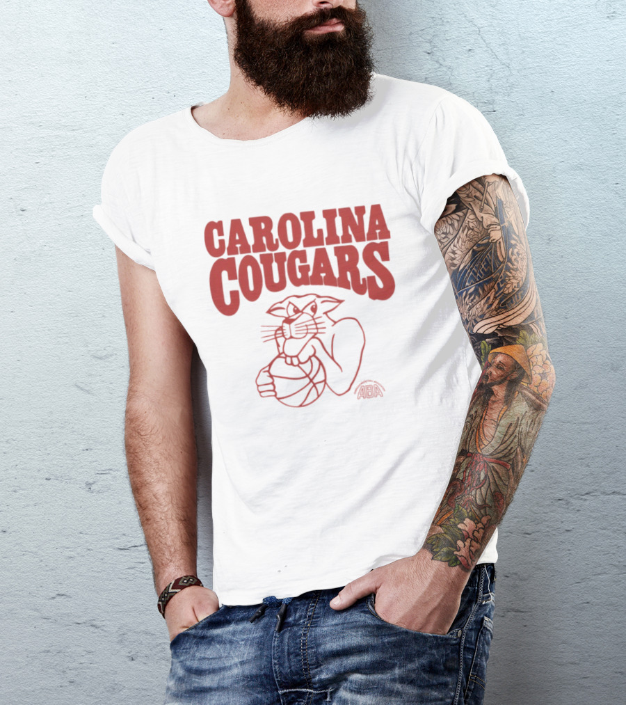 Carolina Cougars ABA Basketball Team Retro Cougar T-Shirt