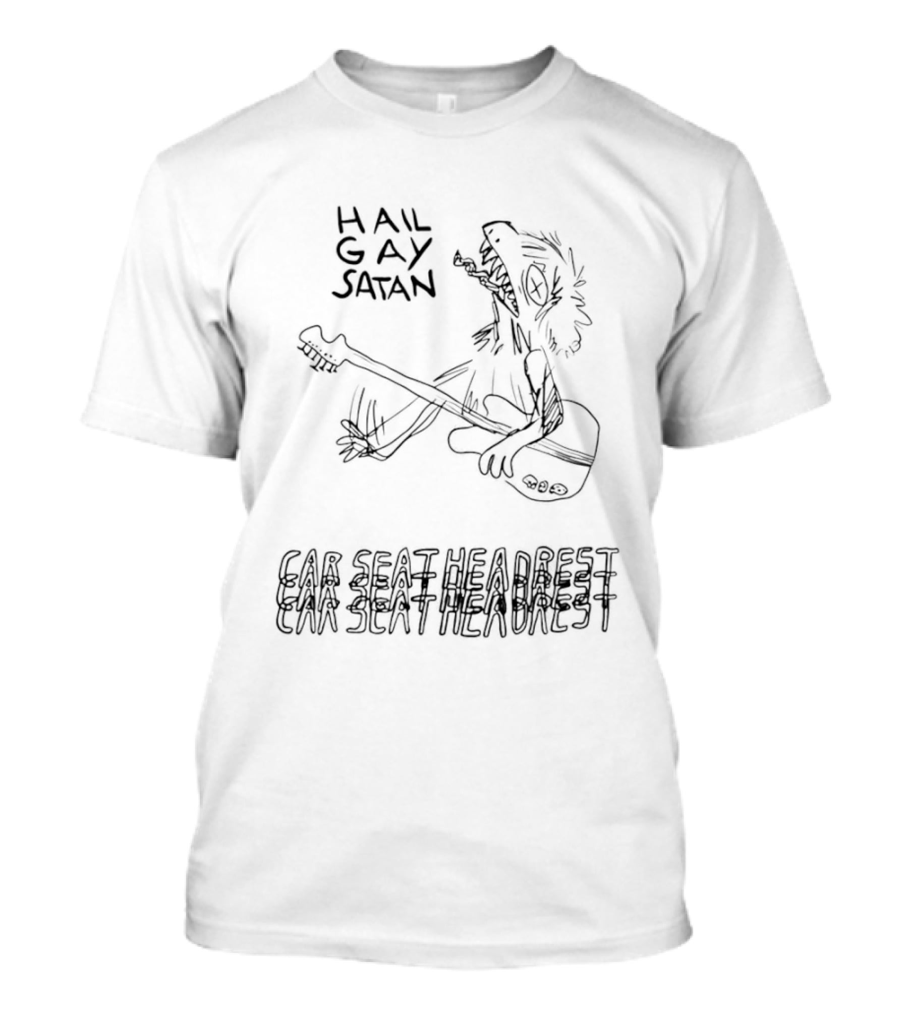 Hail Gay Satan Car Seat Headrest Music Art Sketch T-Shirt