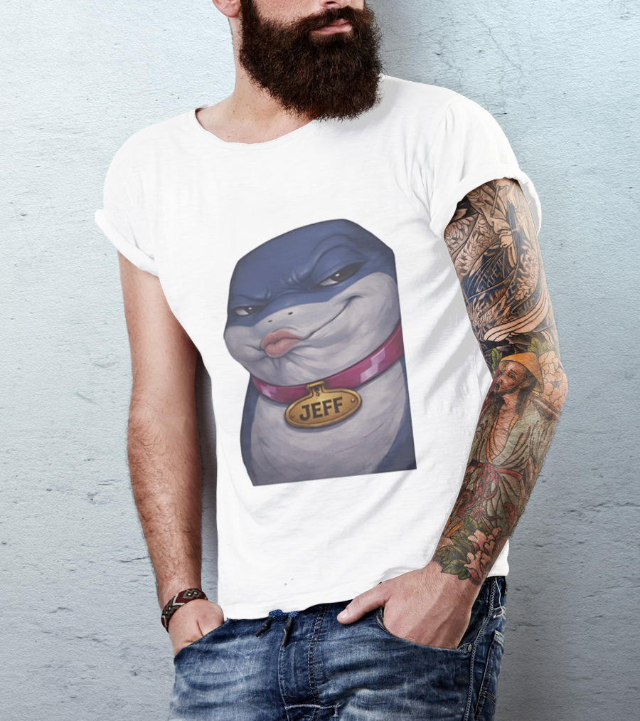 Jeff The Landshark Marvel Character With Dog Tag And Collar T-Shirt