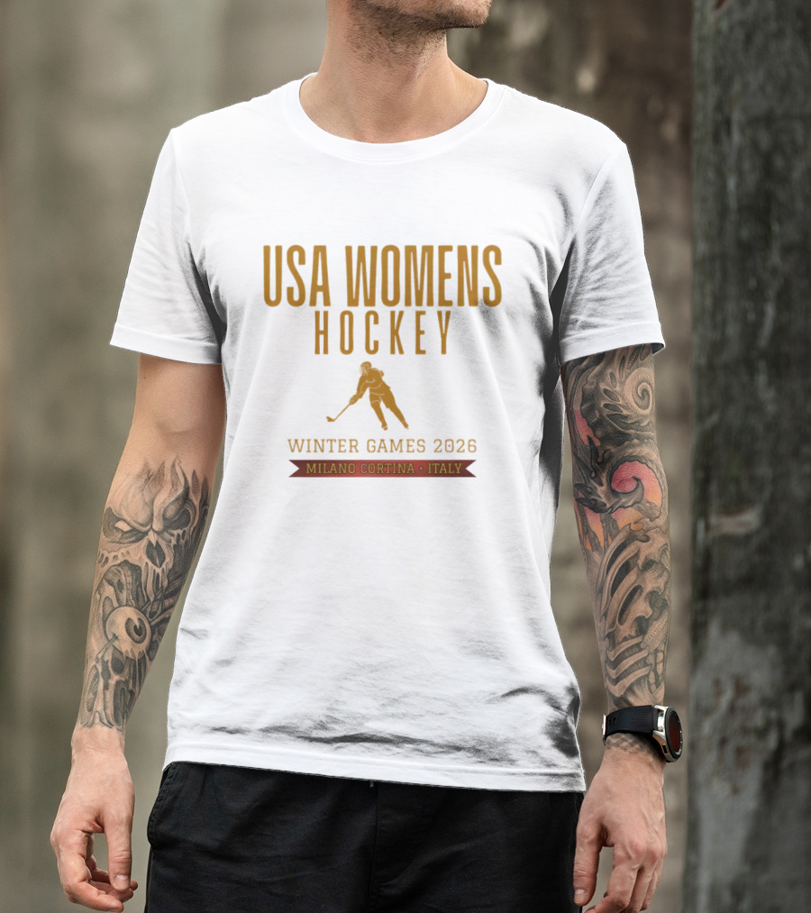 USA Womens Hockey Winter Games 2026 Milano Cortina Italy T-Shirt