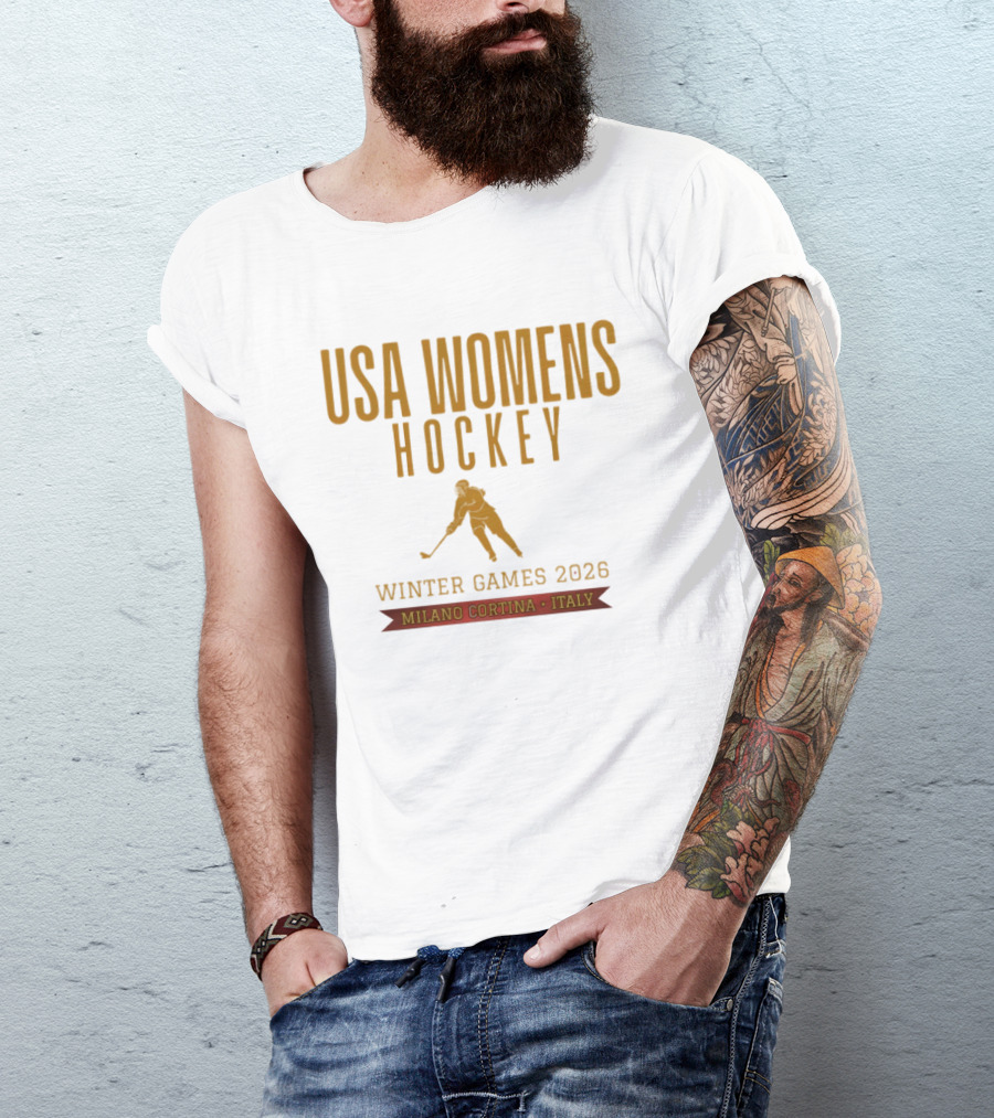 USA Womens Hockey Winter Games 2026 Milano Cortina Italy T-Shirt
