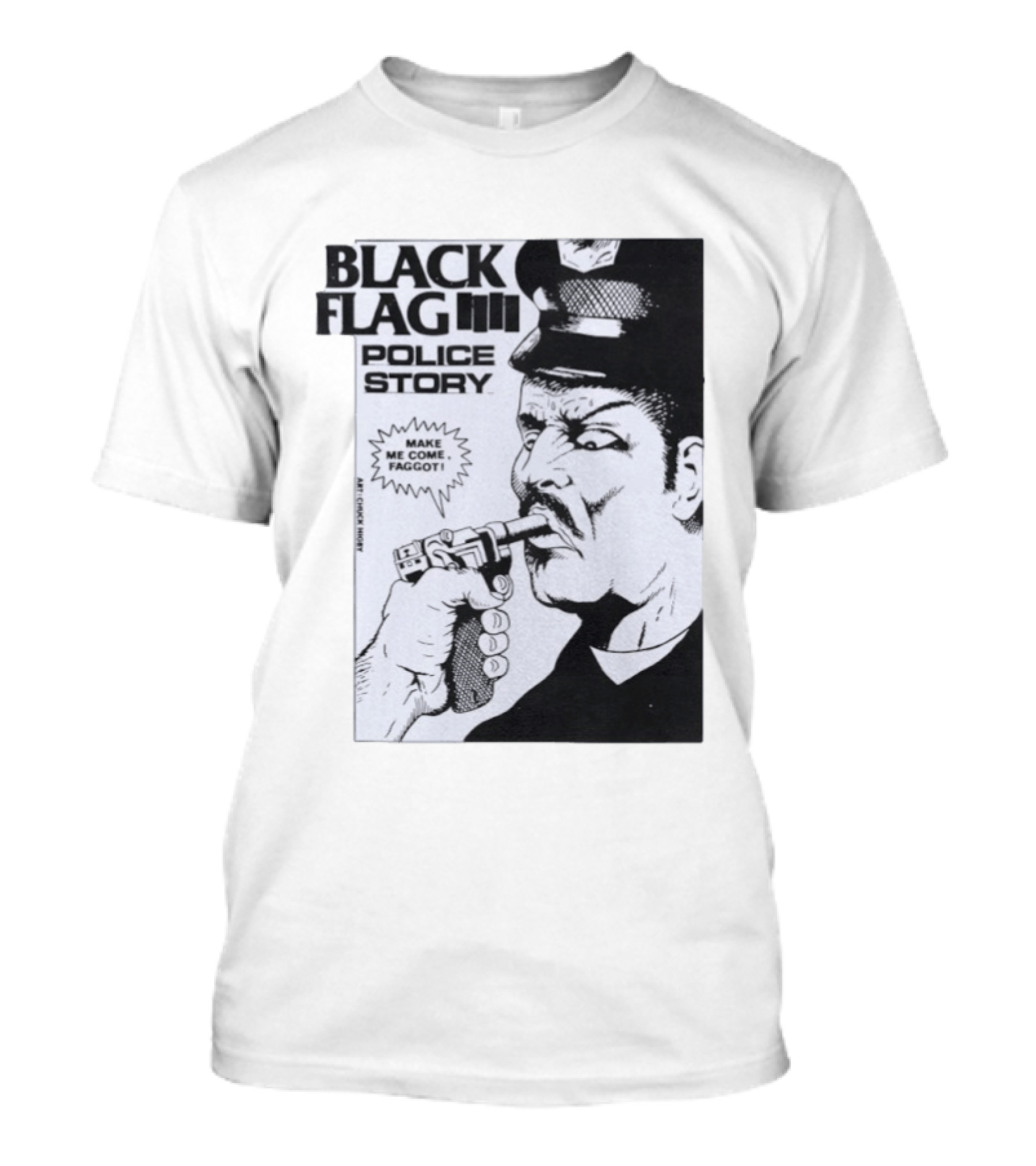Black Flag Police Story Make Me Come OKC's Finest Raymond Pettibon Two Eagles Keepsake T-Shirt