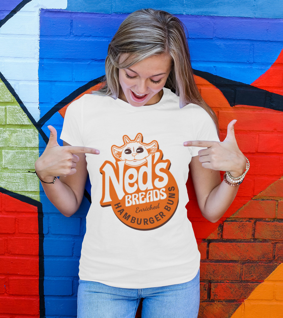 Ned's Breads Enriched Hamburger Buns Cat T-Shirt