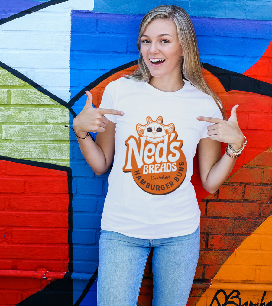 Ned's Breads Enriched Hamburger Buns Cat T-Shirt