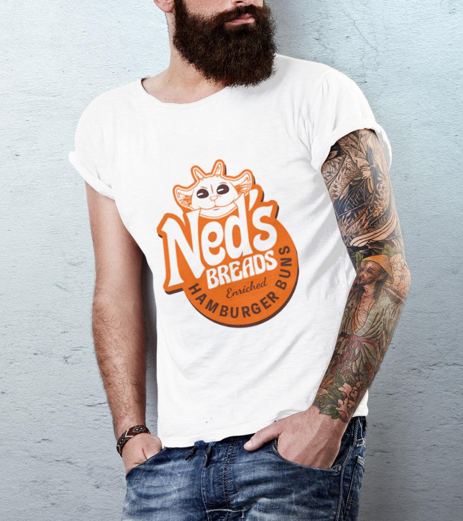 Ned's Breads Enriched Hamburger Buns Cat T-Shirt