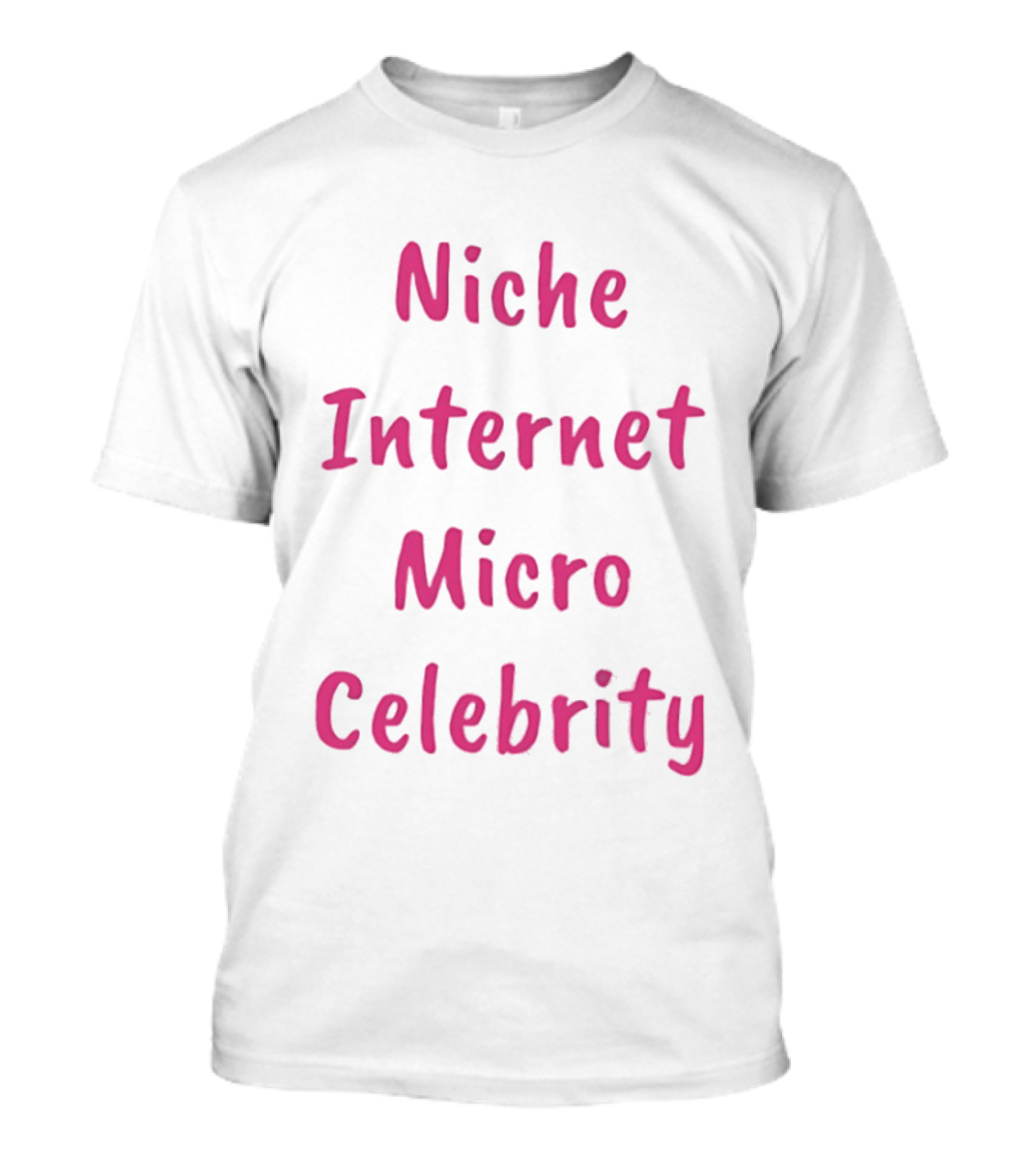 Niche Internet Micro Celebrity Text Bright Pink T-Shirt