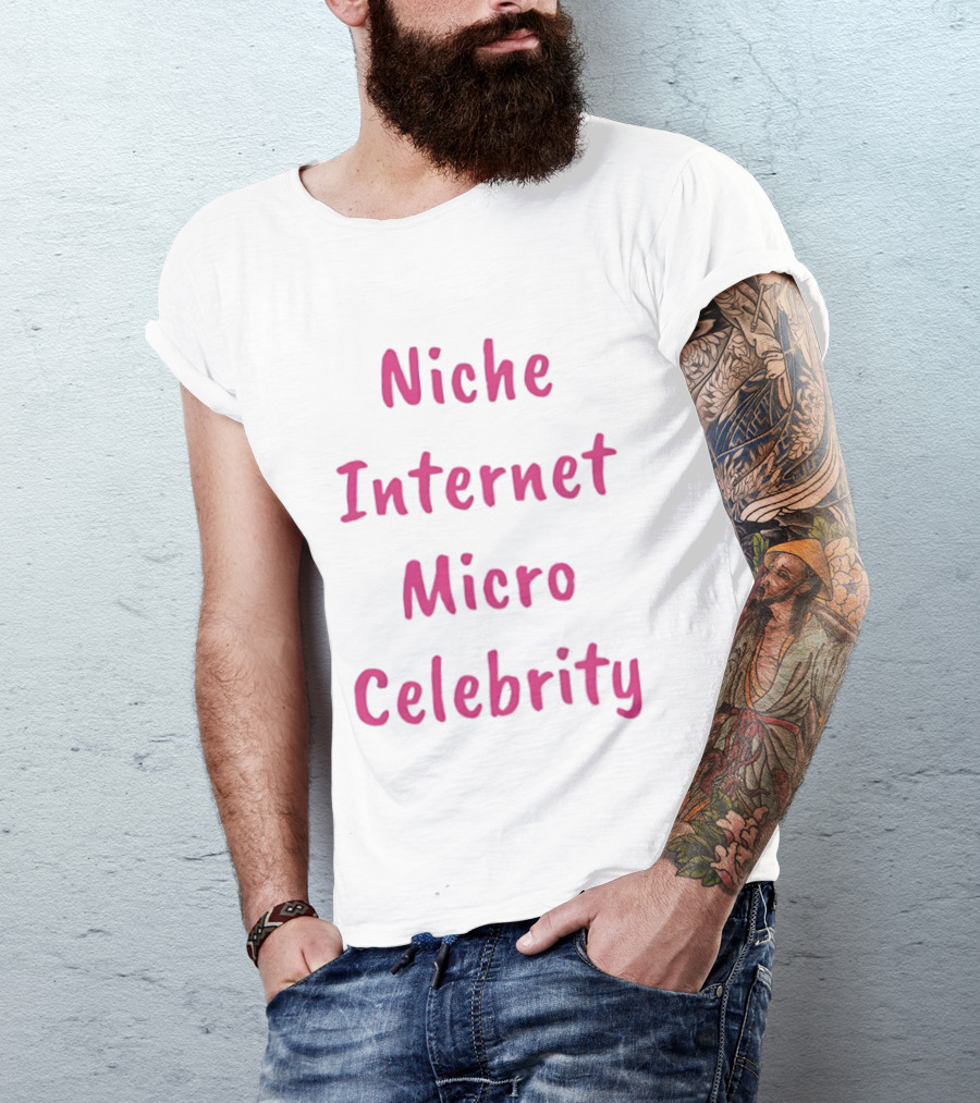 Niche Internet Micro Celebrity Text Bright Pink T-Shirt