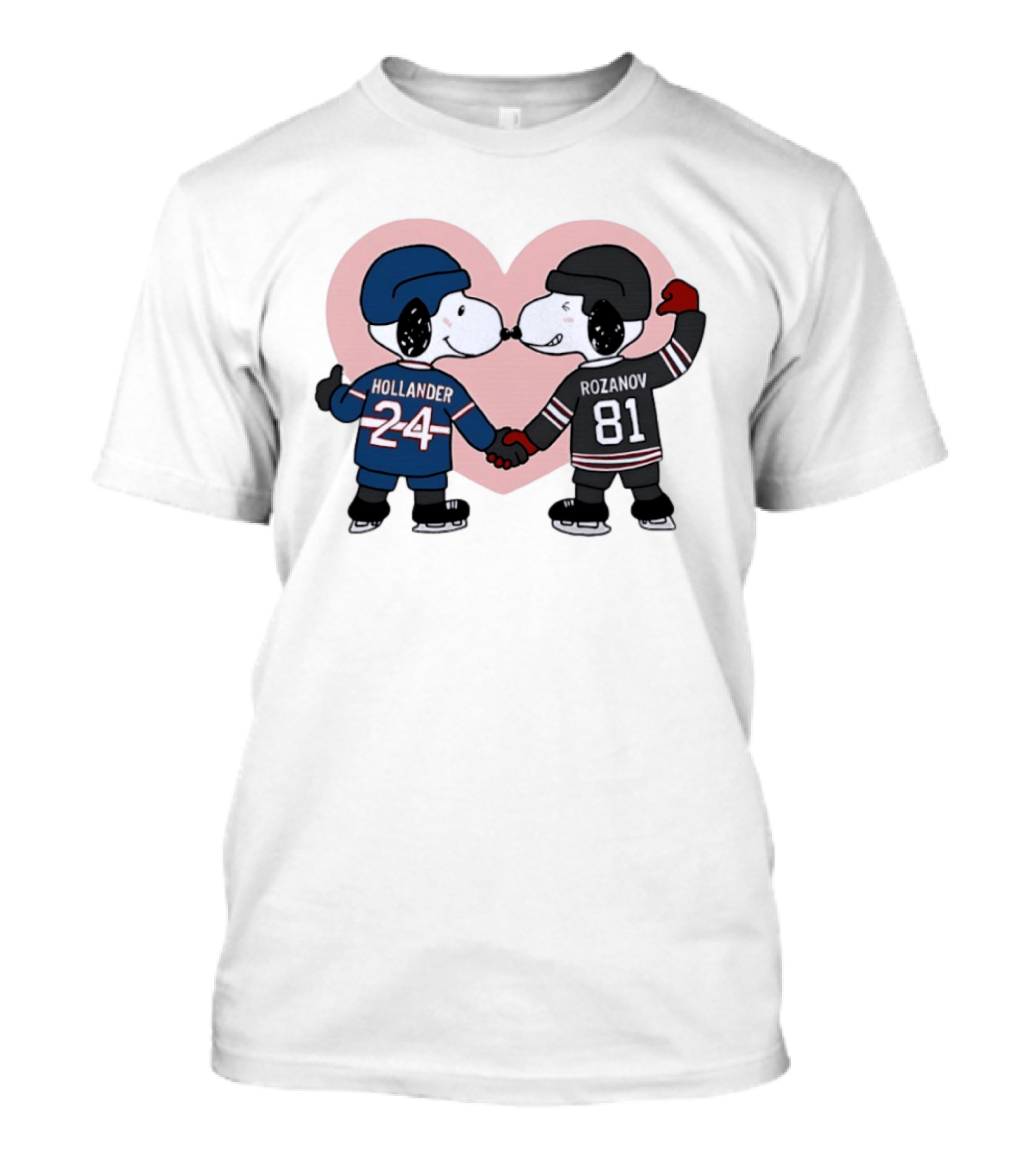 Snoopy Hockey Romance With Ilya Rozanov And Shane Hollander T-Shirt