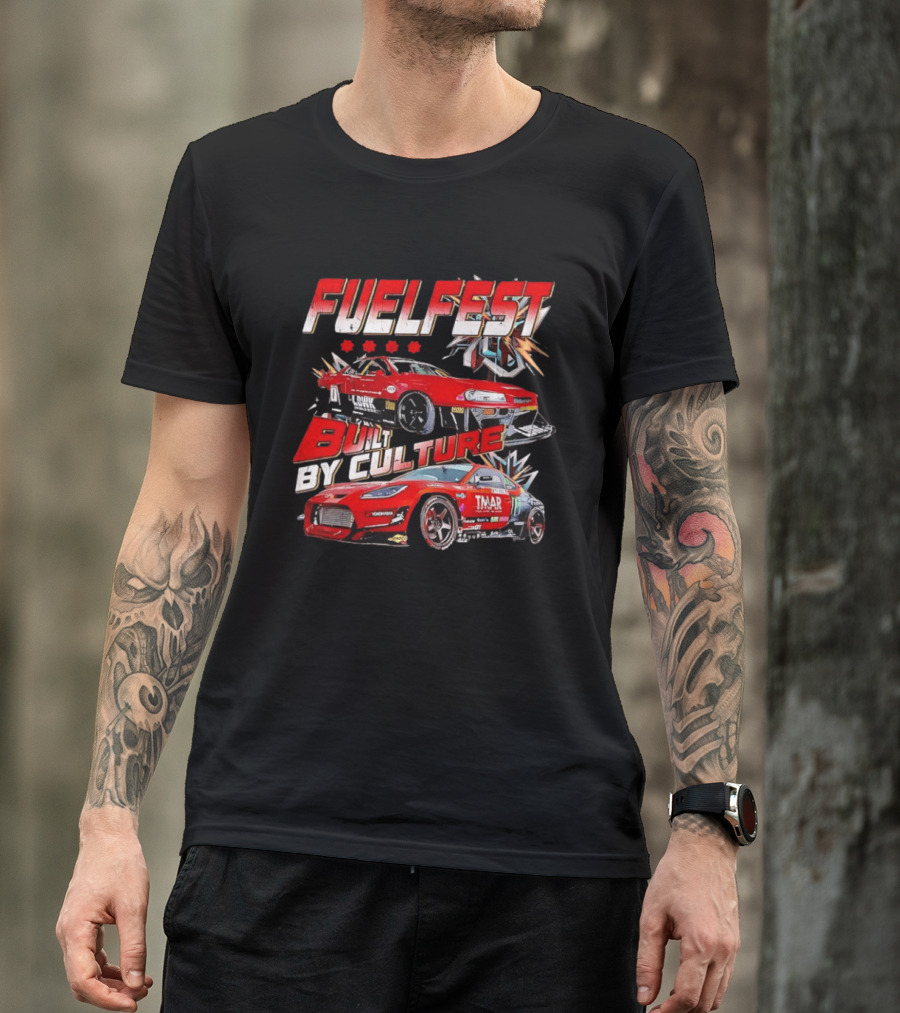 Fuelfest Built By Culture Red Racing Cars And Stars T-Shirt