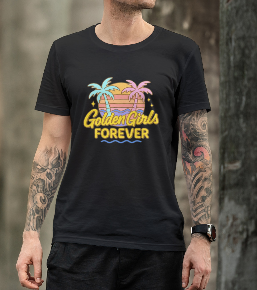Golden Girls Forever Sunset Palm Trees Retro Aesthetic T-Shirt