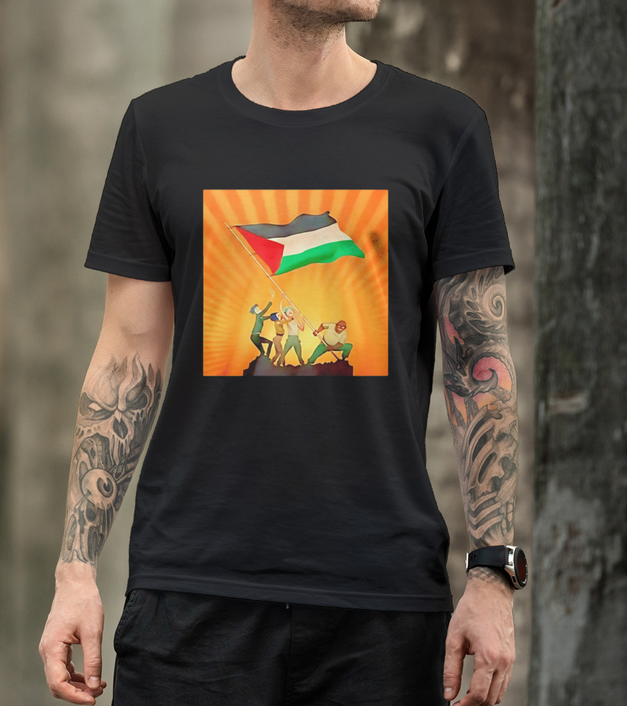 Gorillaz X Together For Palestine Flag Raising T-Shirt