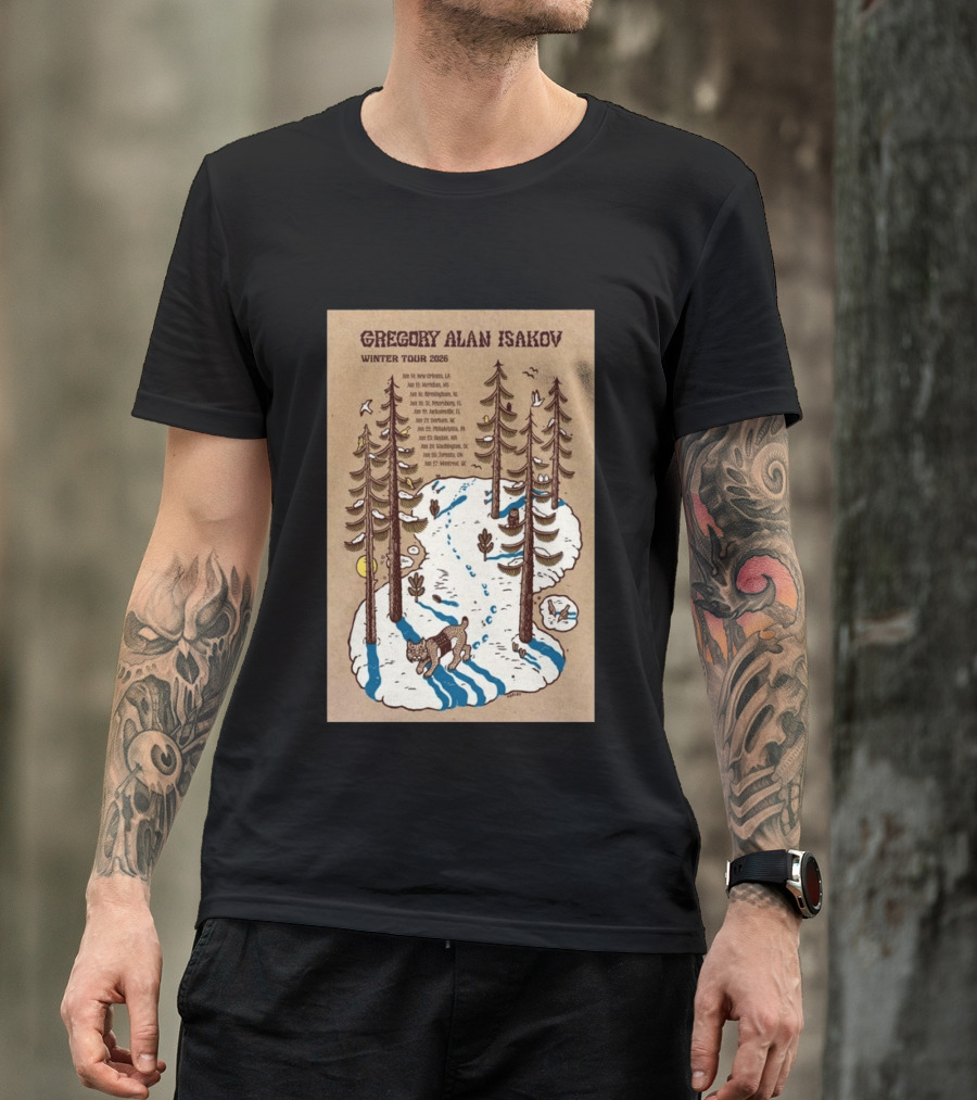 Gregory Alan Isakov Winter Tour 2026 New Orleans To Chicago Dates And Locations T-Shirt