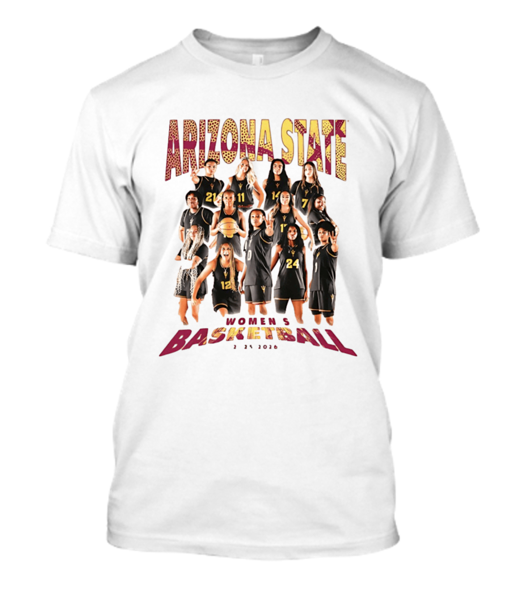 Arizona State Women's Basketball Team Collage 2025 2026 T-Shirt