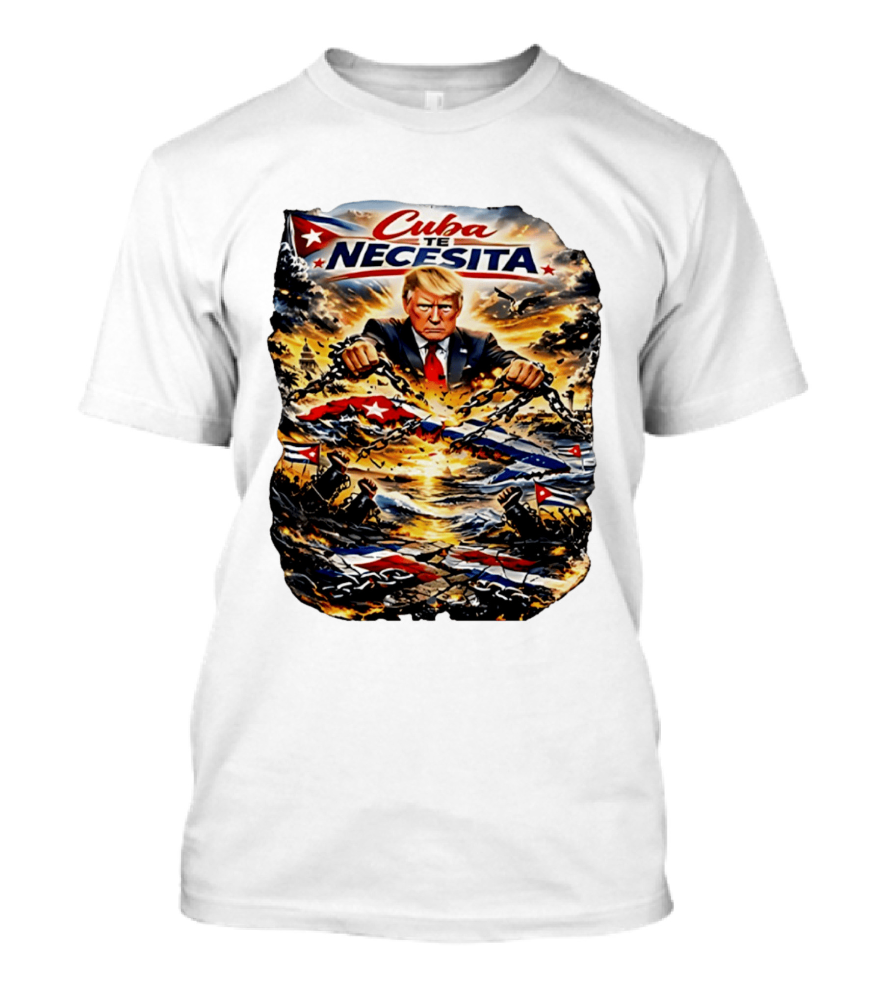 Cuba Te Necesita Trump Breaking Chains War T-Shirt