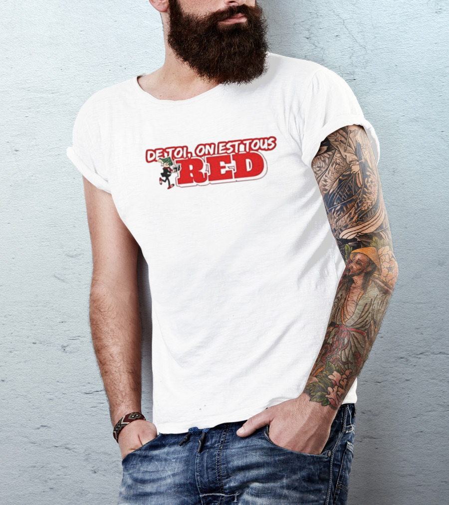 De Toi On Est Tous Red Baseball T-Shirt