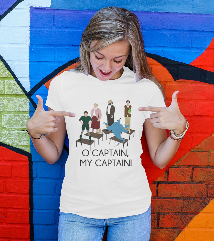 Dead Poets Society O Captain My Captain Characters On Desks T-Shirt