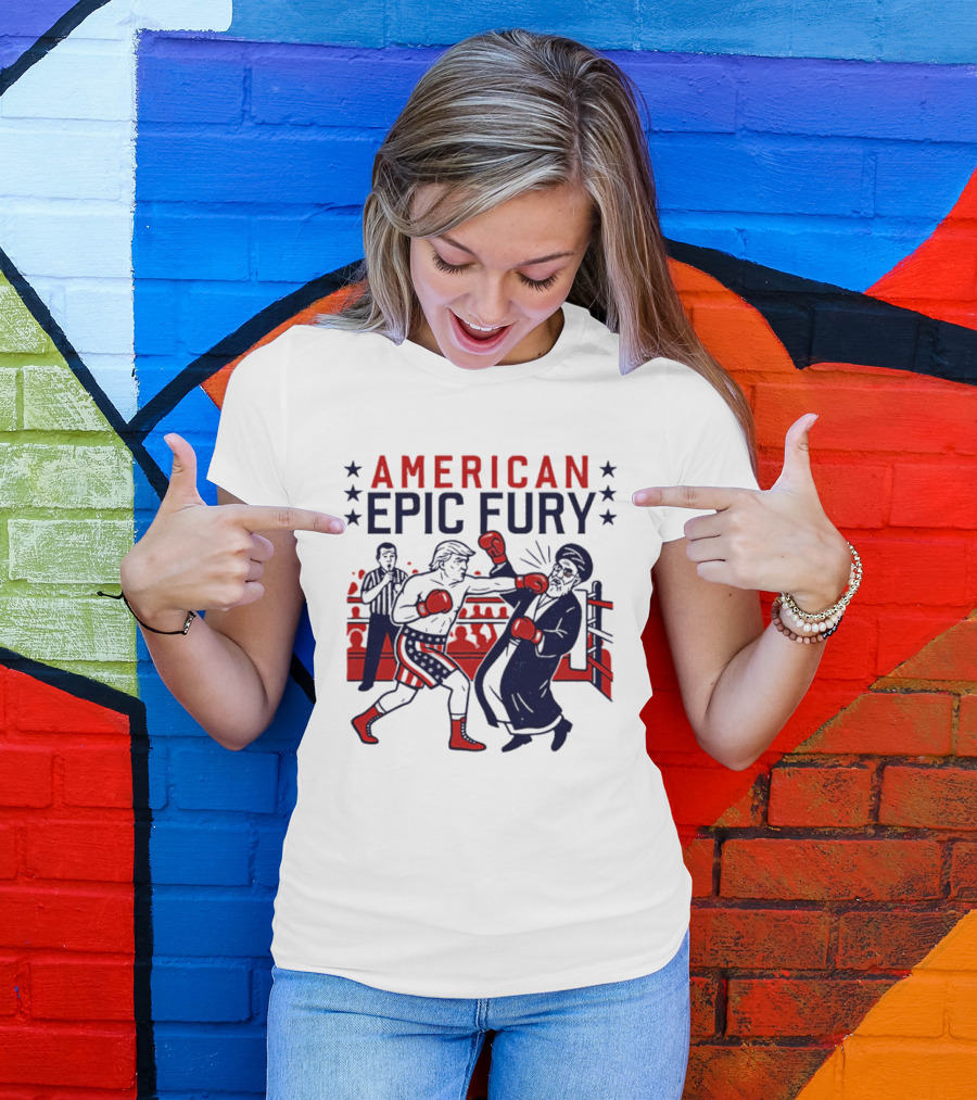 American Epic Fury Khamenei Vs Trump Boxing Showdown T-Shirt