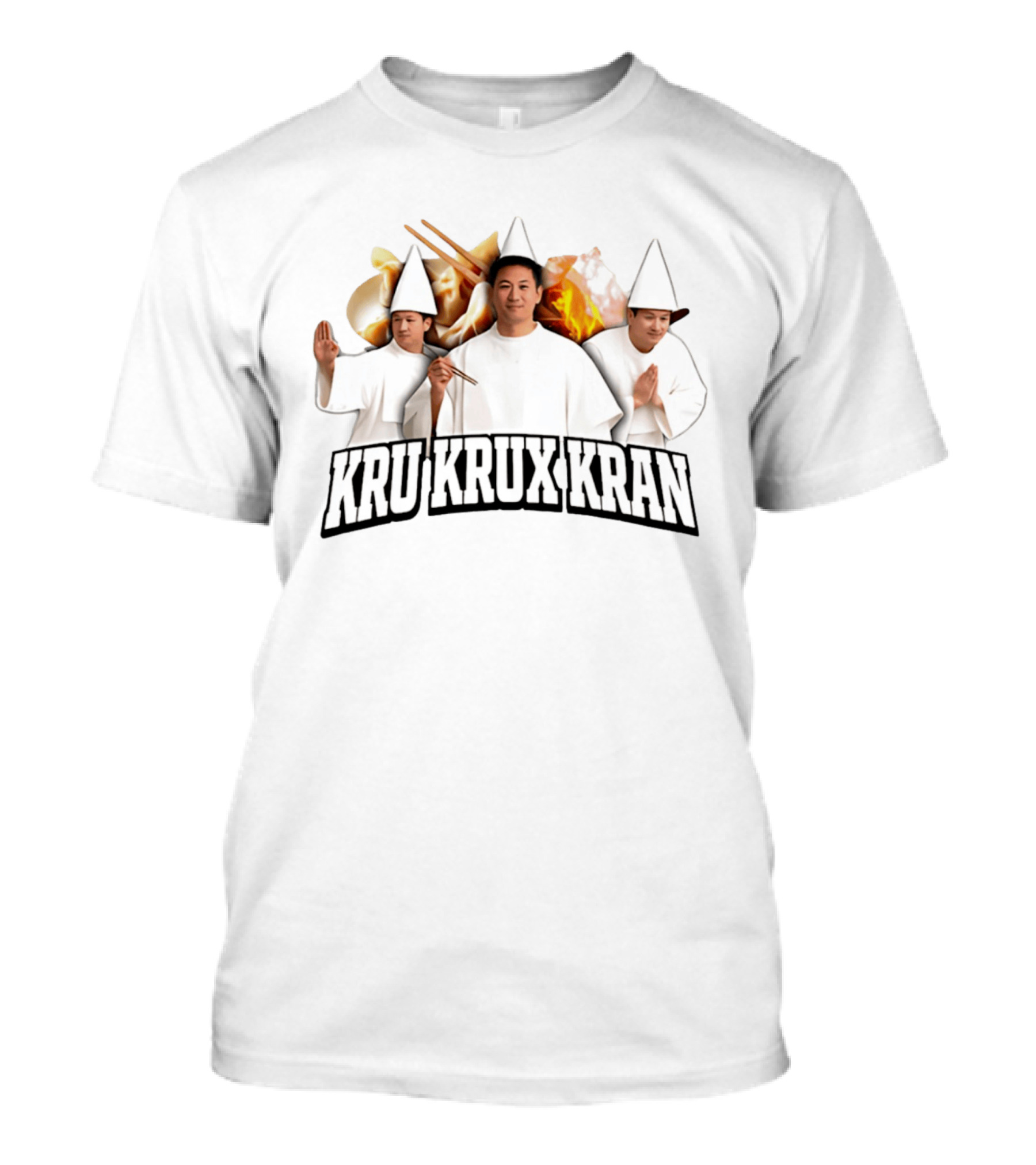 Kru Krux Kran Meme With Three Chefs And Dumplings T-Shirt