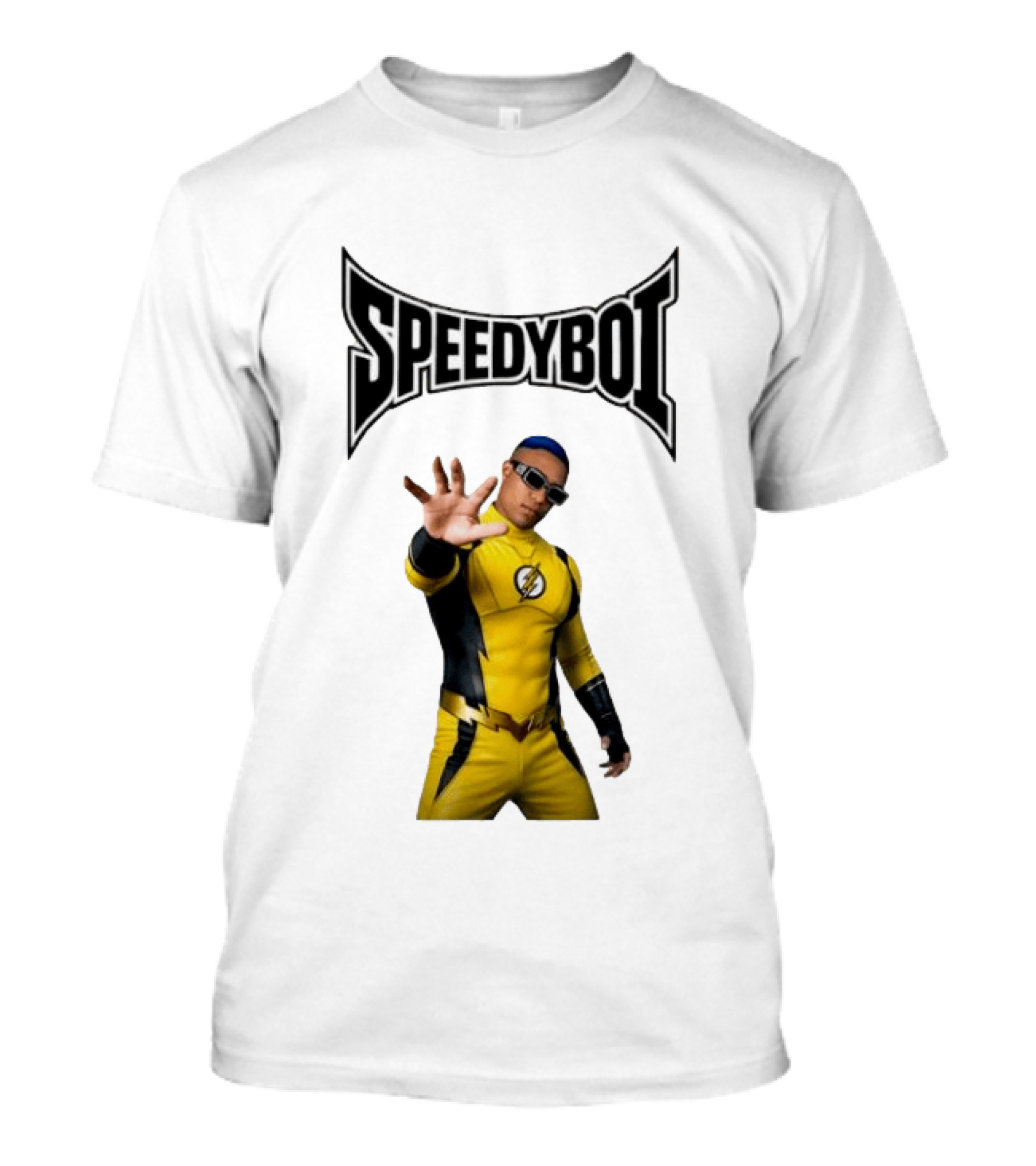 Speedyboi Fast Costume Yellow Superhero Suit T-Shirt