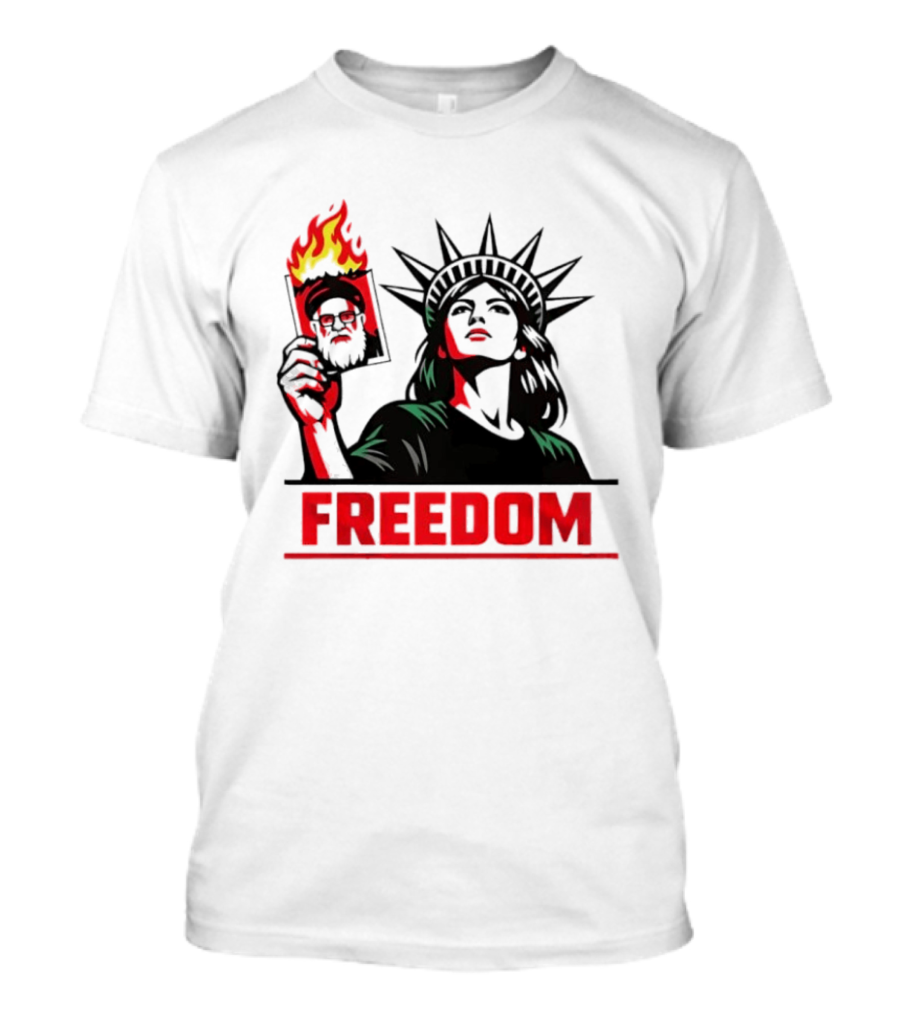 Statue Of Liberty Freedom Flame Sarcastic Political T-Shirt