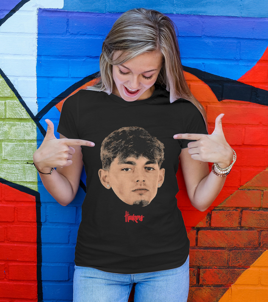 Connor Essegian Huskers Big Head Nebraska Cornhuskers T-Shirt