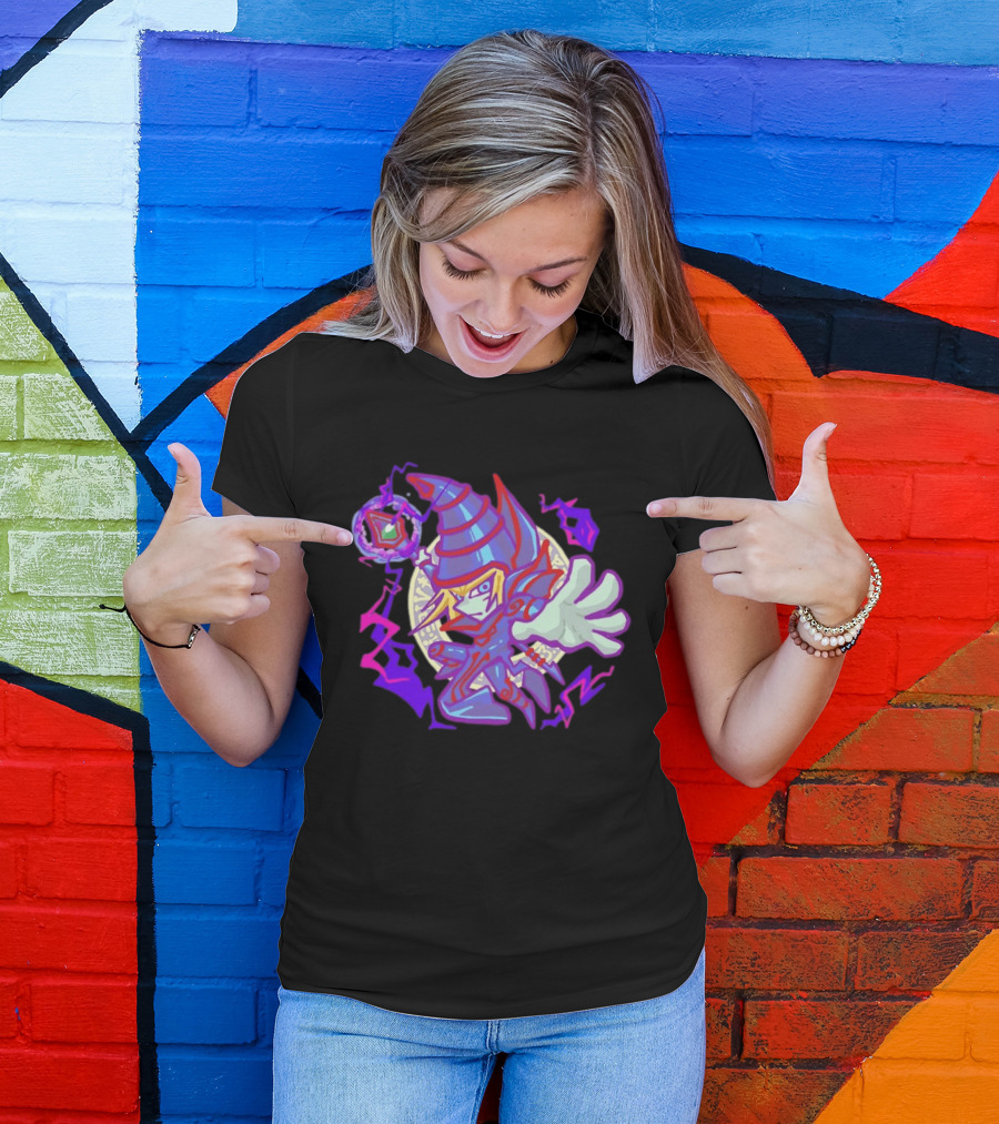 Dark Magician Yu Gi Oh Chibi Style Illustration Mystic Energy Sphere T-Shirt