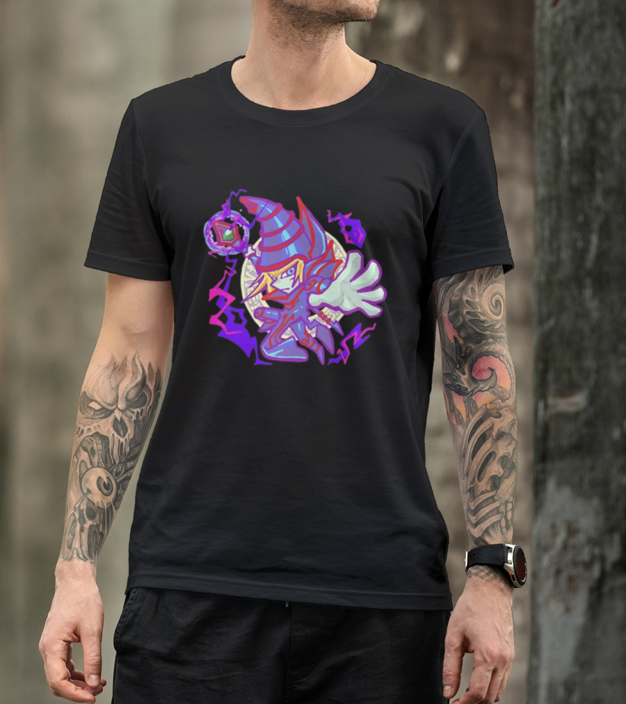 Dark Magician Yu Gi Oh Chibi Style Illustration Mystic Energy Sphere T-Shirt