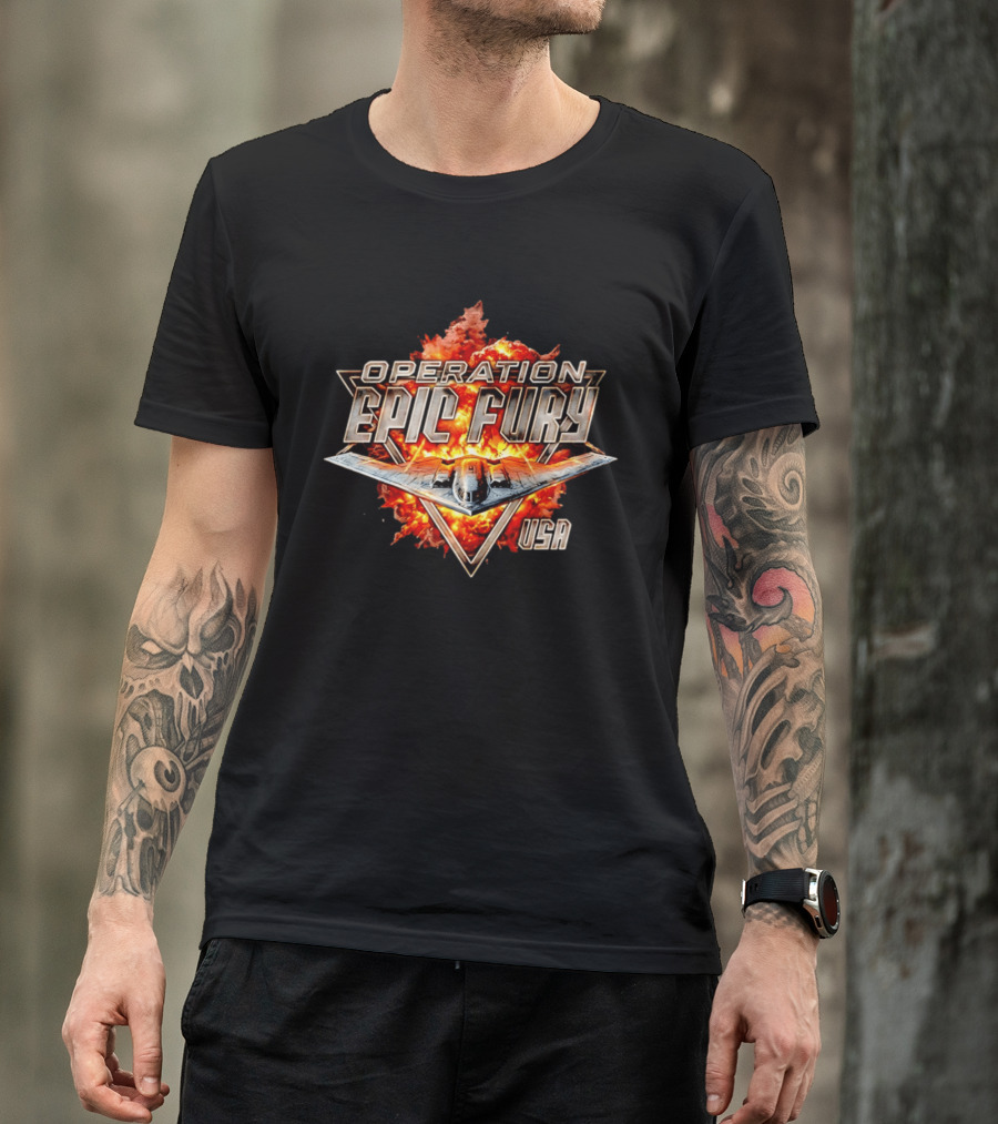 Operation Epic Fury B 2 Bomber Explosion USA T-Shirt