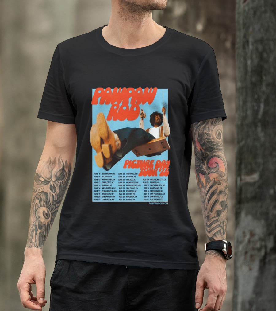 PawPaw Rod Picture Day Tour 2026 Concert Dates And Locations T-Shirt
