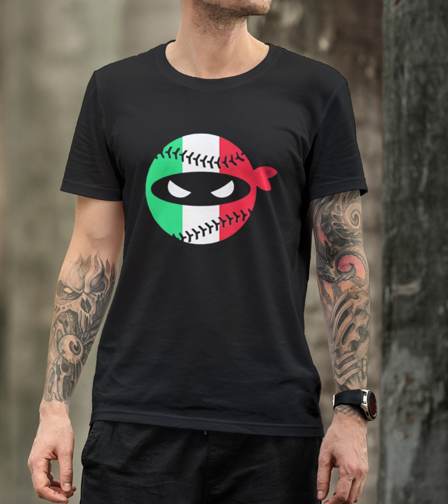 Pitching Ninja Italy Baseball Italian Flag Sports Fan Элита T-Shirt