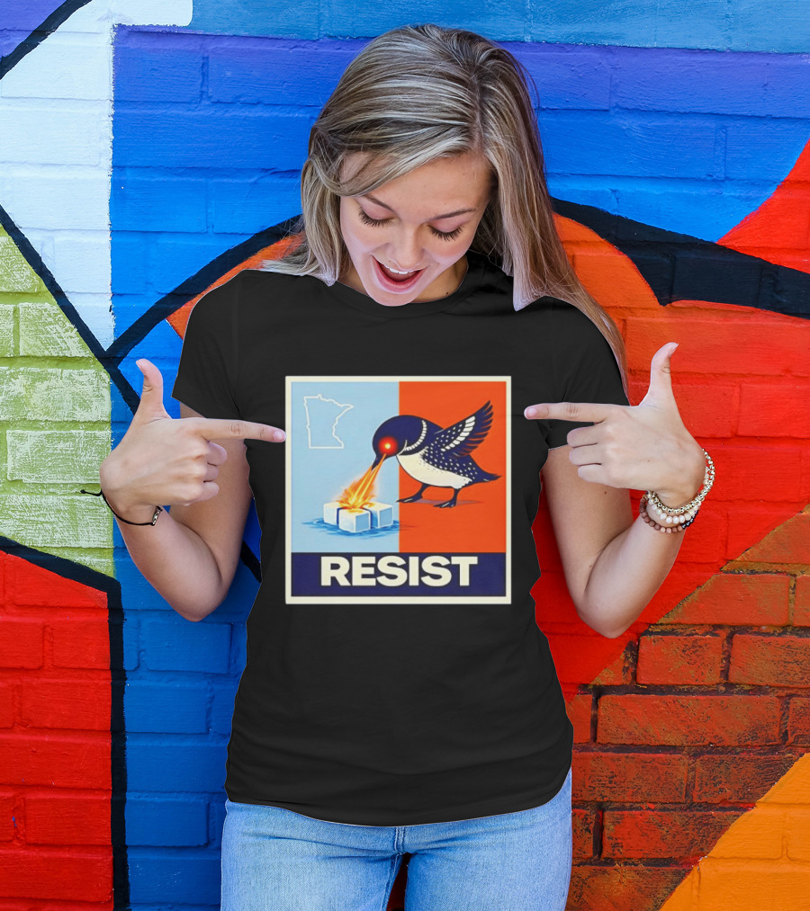 Resist Minnesota Loon Melting ICE Protest T-Shirt