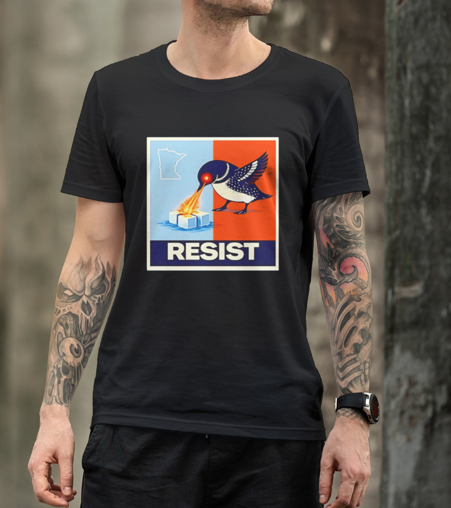 Resist Minnesota Loon Melting ICE Protest T-Shirt