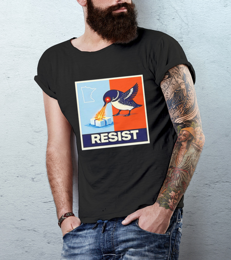 Resist Minnesota Loon Melting ICE Protest T-Shirt