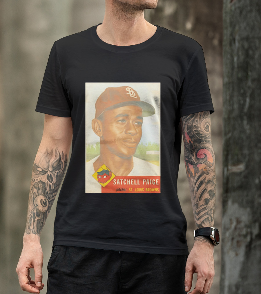 Satchell Paige 1953 Topps St. Louis Browns Pitcher Baseball Card T-Shirt