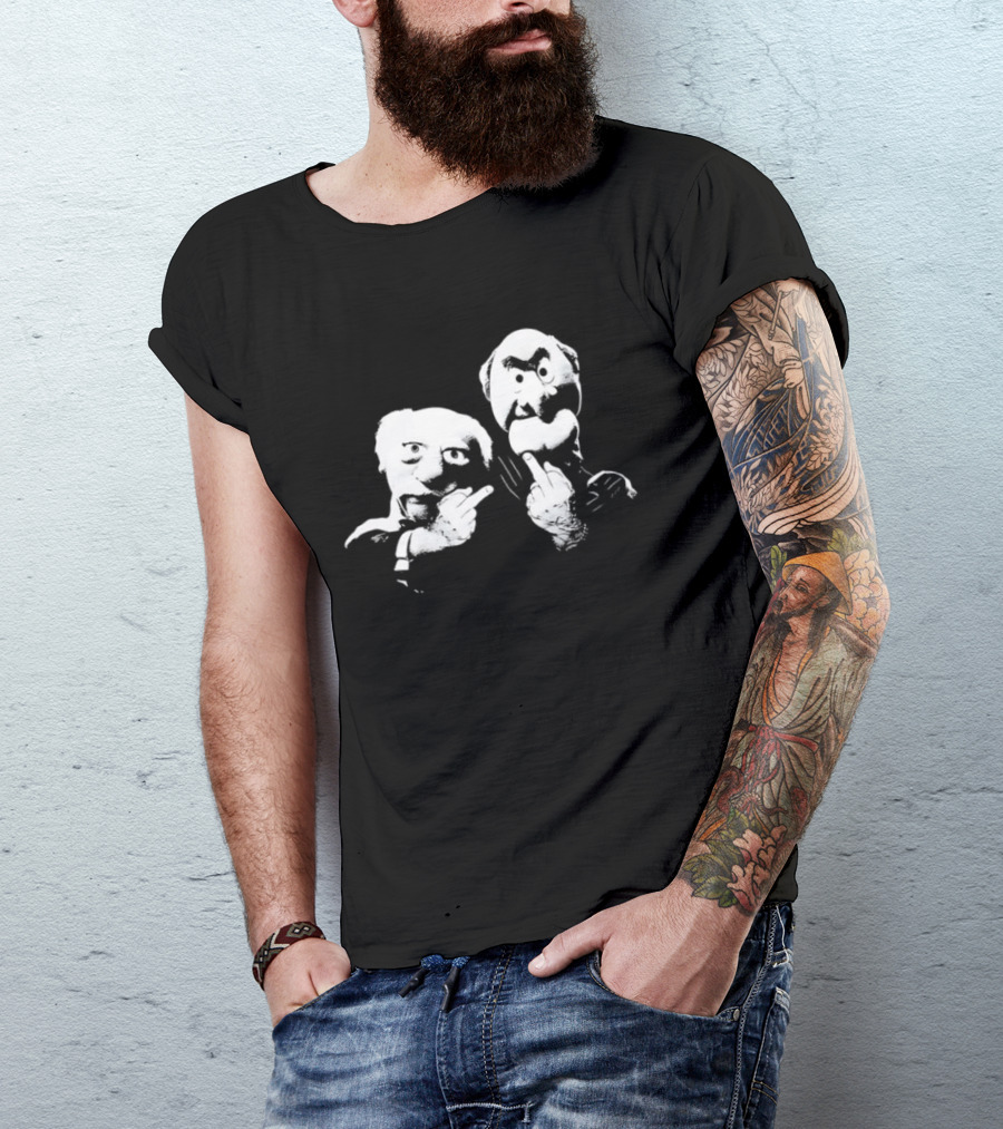 Statler And Waldorf Middle Finger Humor Icon Pair T-Shirt
