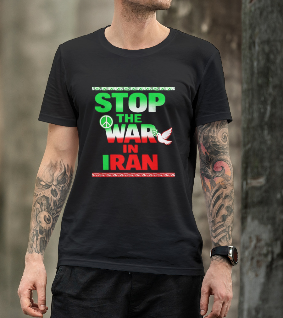 Stop The War In Iran Peace Symbol Dove T-Shirt