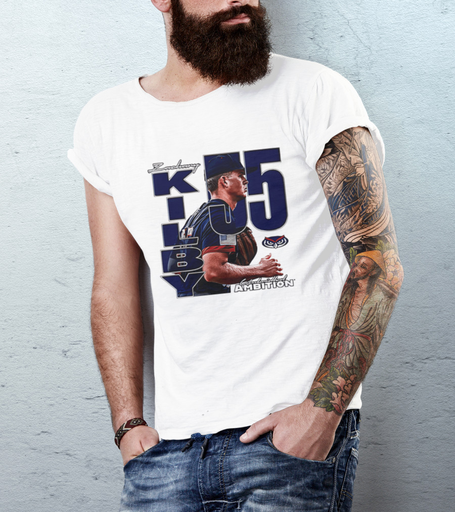 Zach Kilby 55 Baseball Ambition FAU Owls T-Shirt