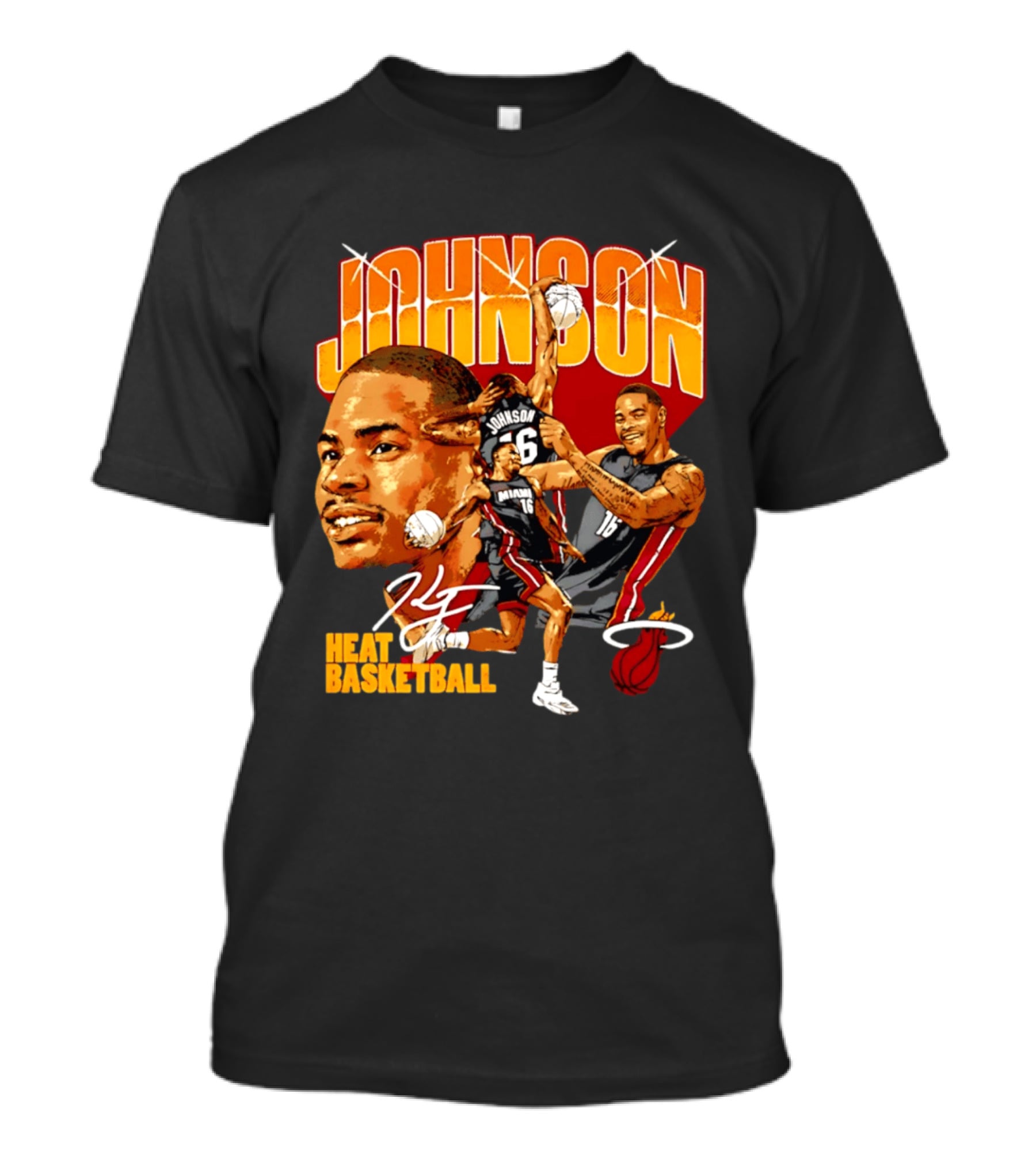 Johnson Miami Heat Basketball Player Collage T-Shirt