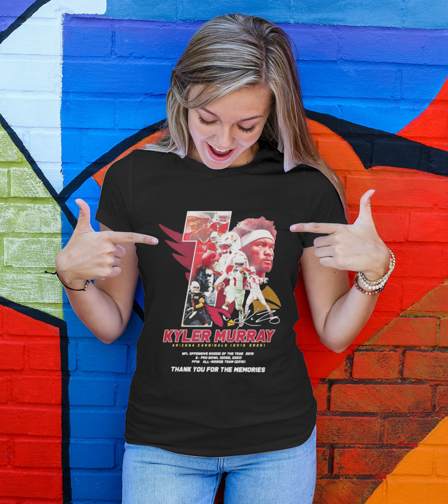 Kyler Murray Arizona Cardinals NFL Offensive Rookie Of The Year Pro Bowl All Rookie Team Thank You For The Memories T-Shirt