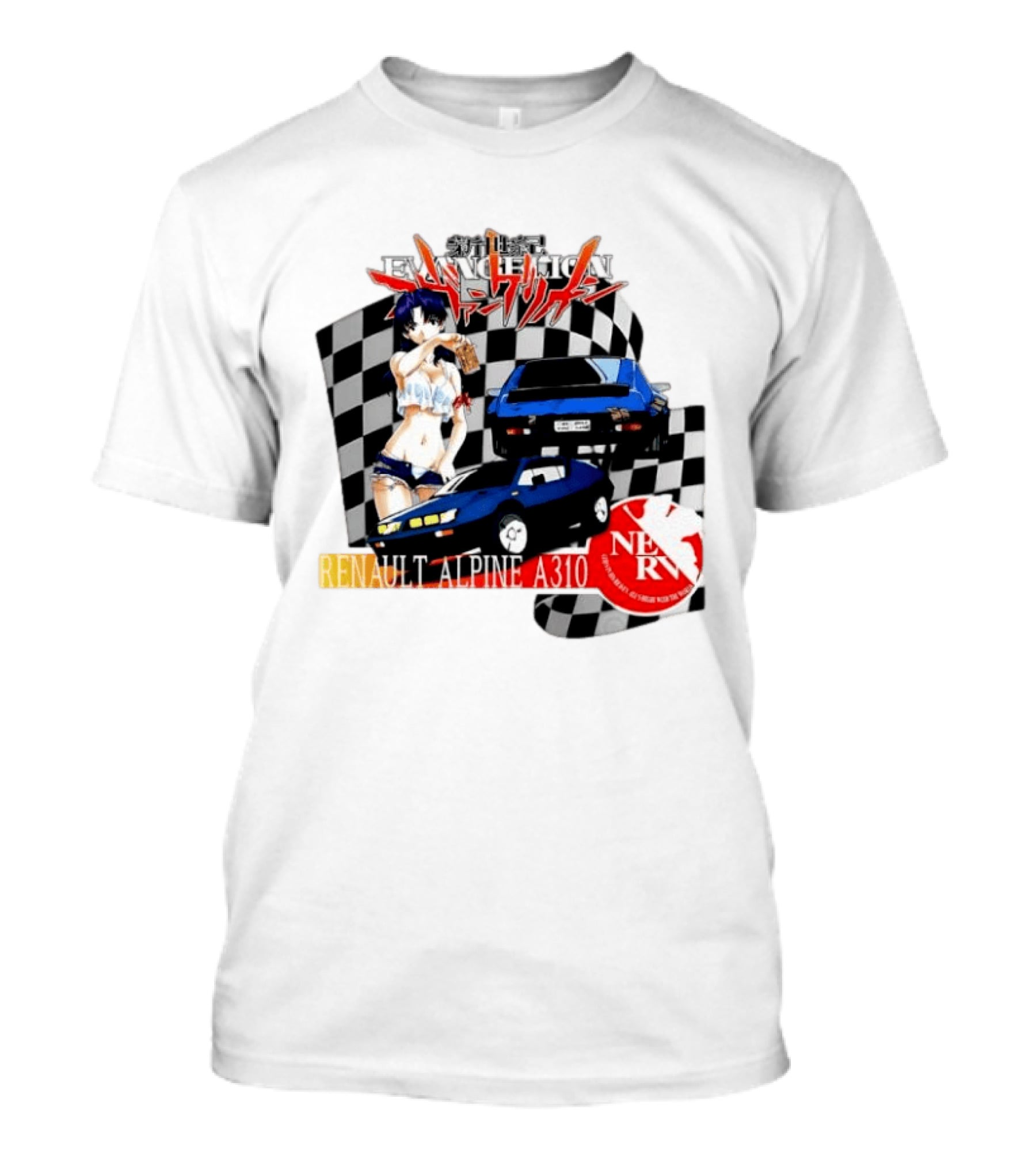 Neon Genesis Evangelion NERV Renault Alpine A310 Racing Anime T-Shirt