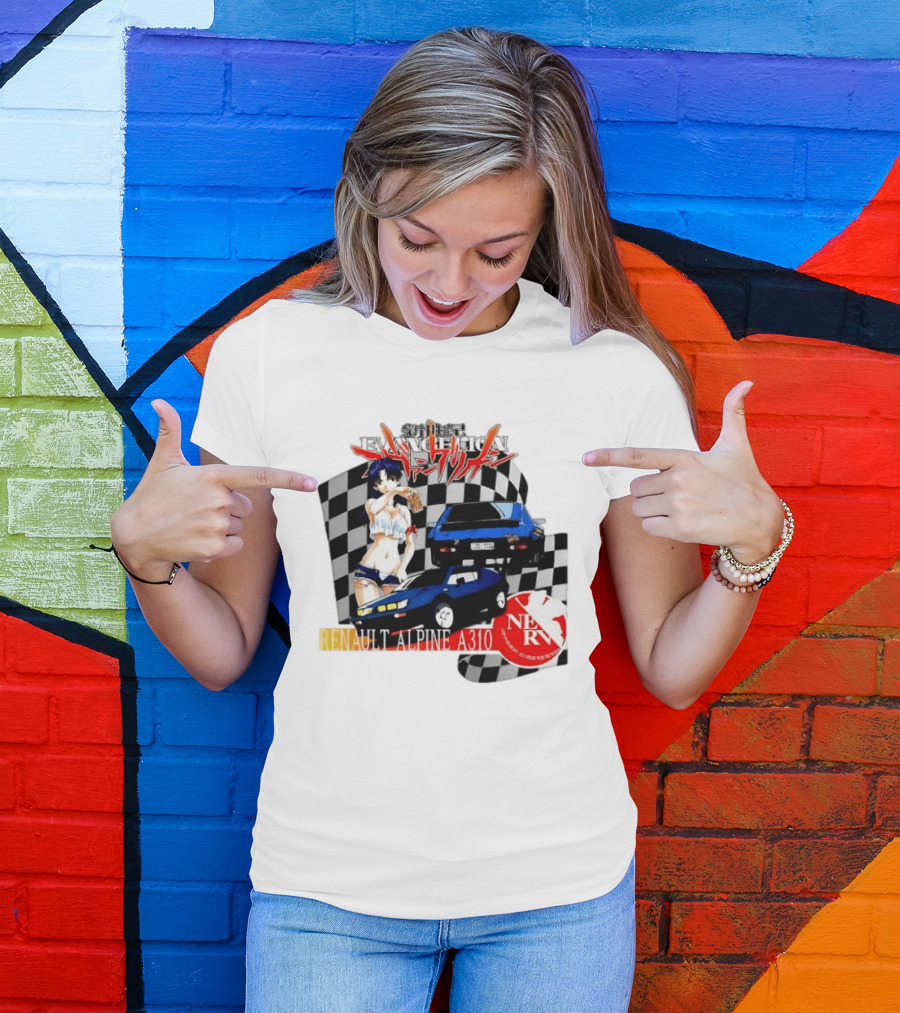 Neon Genesis Evangelion NERV Renault Alpine A310 Racing Anime T-Shirt