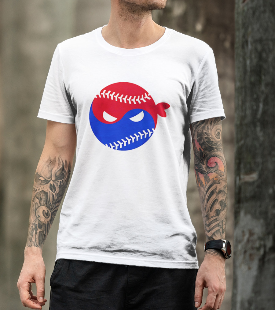 Pitching Ninja South Korea Baseball Yin Yang T-Shirt