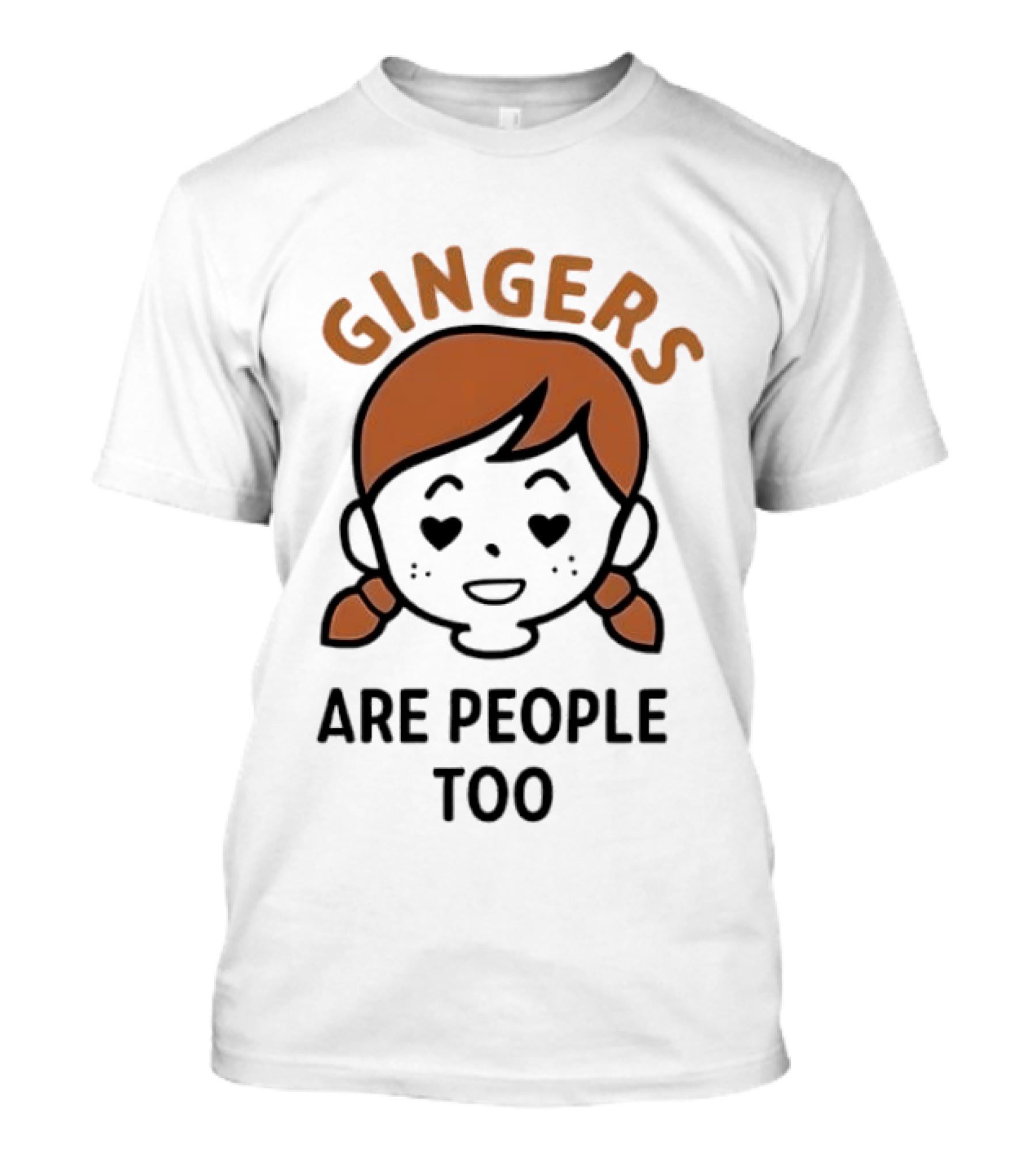 Gingers Are People Too Cute Redhead Cartoon Pigtails T-Shirt